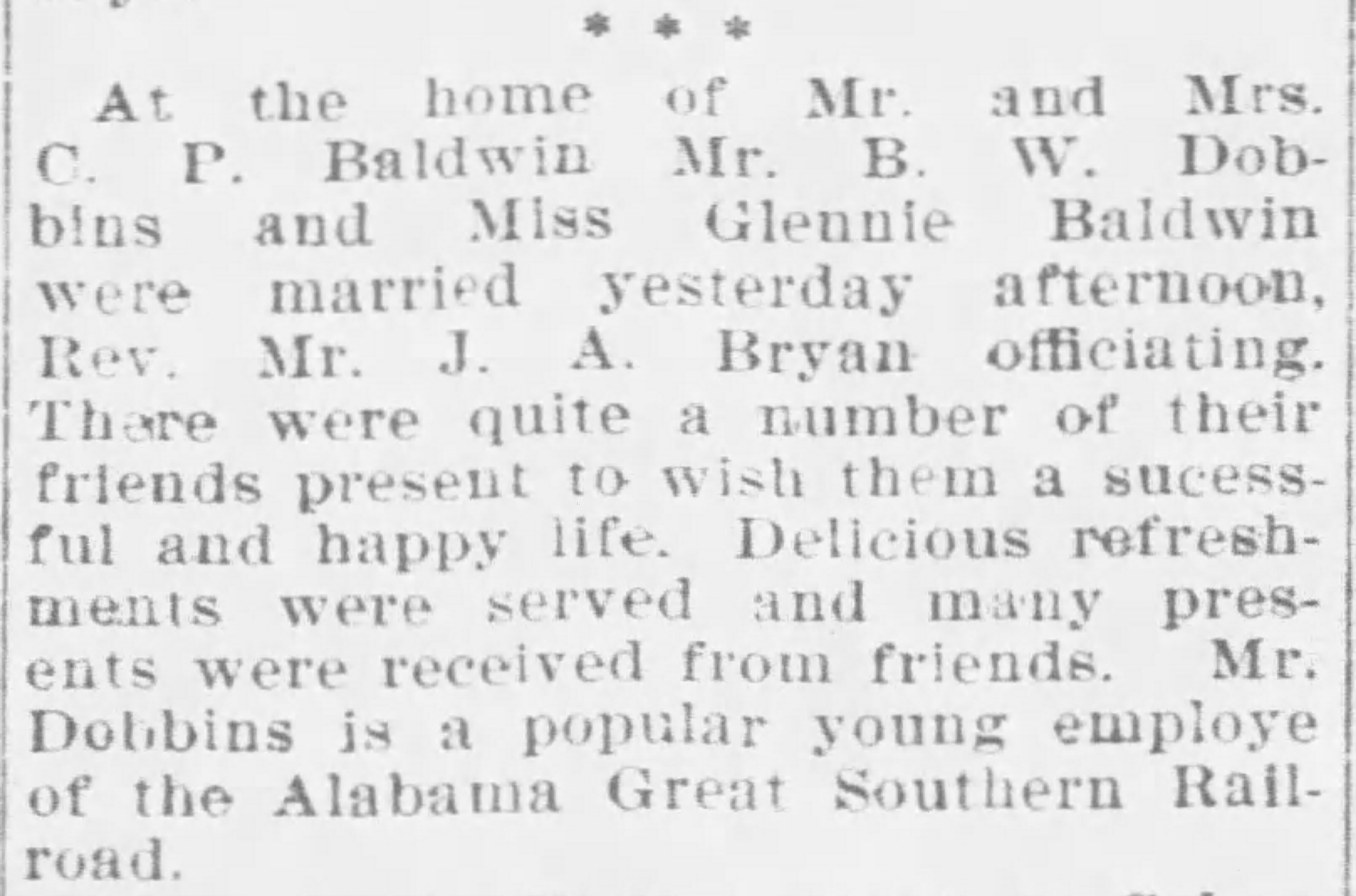B.W. Dobbins-Glennie Baldwin